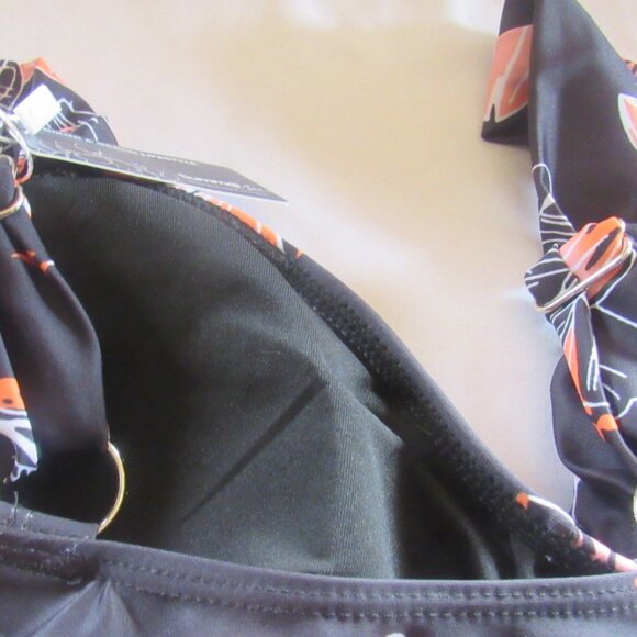 NWT Summer Mac 2 Piece Size 16 Swimsuit, Orange Floral & Black Tummy Control D11 - Picture 4 of 9